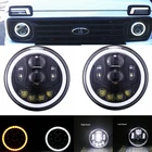 Автомобильные светодиодные ходовые огни, 50 Вт, 75 Вт, H4, 7 дюймов, 1 пара