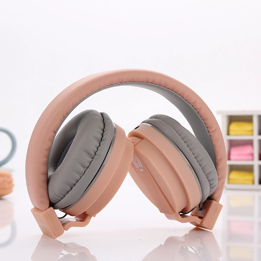 Модные милые наушники DISOUR детская складная гарнитура карамельного цвета с