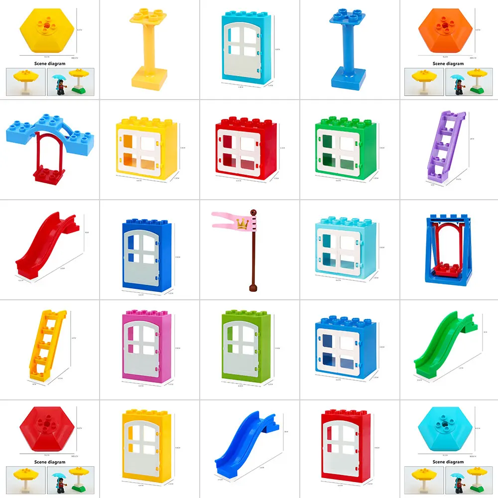 Дети забор раздвижные лестницы окна кирпичи большие частицы строительные блоки