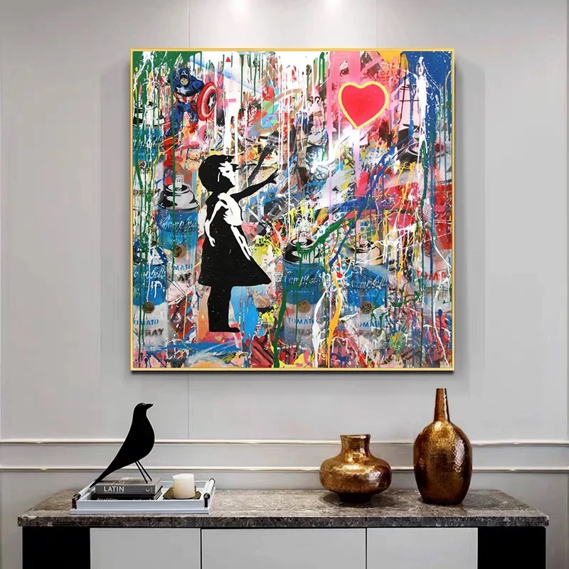 

Banksy Art Love and Dream Street Graffiti Art Canvas Painting Posters Wall Art Poster and Prints Art Wall Pictures Home Decor