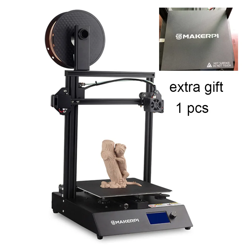 Verkaufen MakerPi P2 Metall Basis Schnelle Heizung Aluminium Bett 3D Drucker Diy Kits Mit MK8 Extruder Drucken 1,75mm TPU PETG ABS PLA Filament