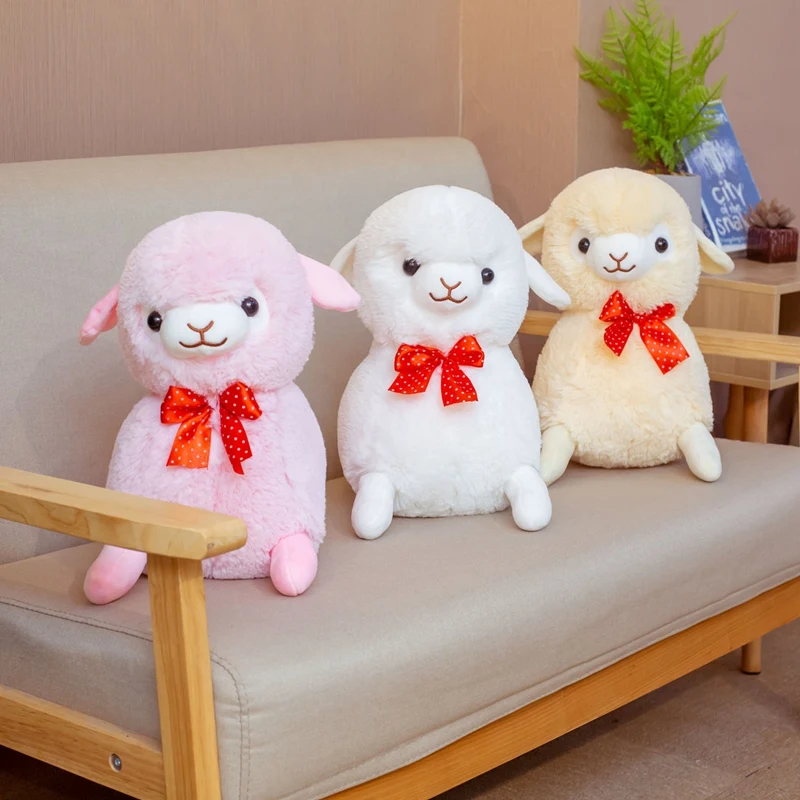 Новые Сексуальные плюшевые игрушки альпакасо 35 см/45 см милые лежа бантик альпака