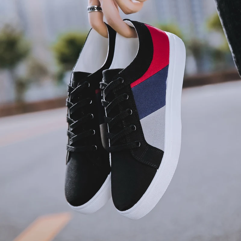 

Men Canvas Rainbow Rubber Shoes Red Bottom Shoes Vulcanized Footwear Summer Breathable Flats Designer Sneakers