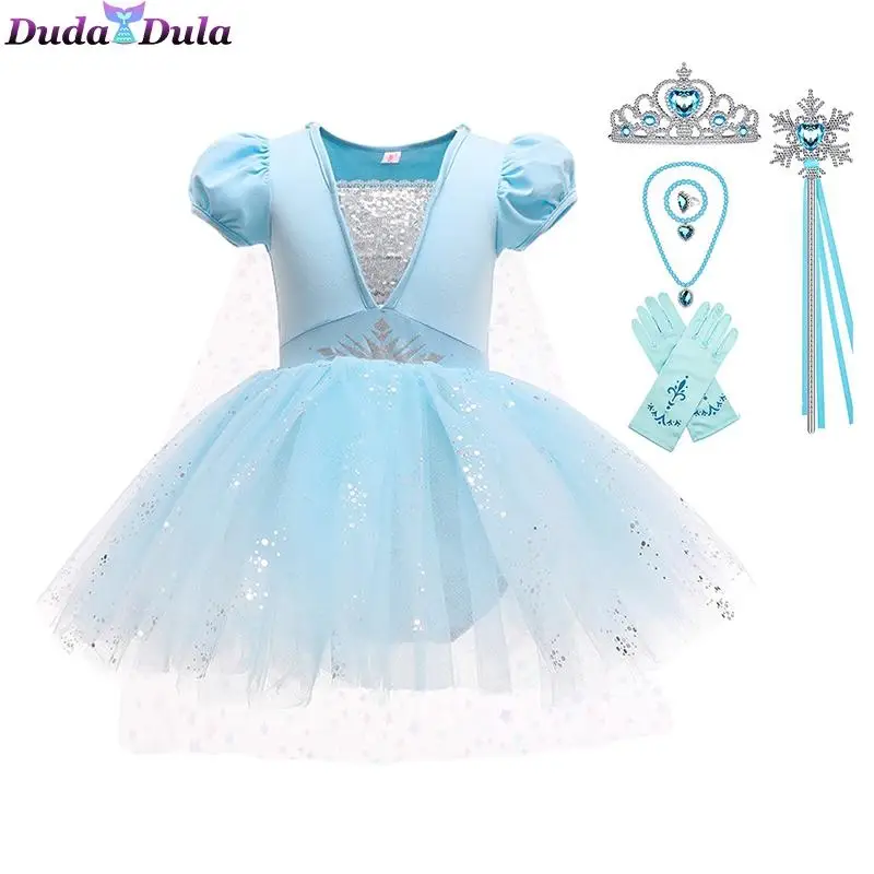 

Fancy Princess Dress Baby Girl Clothes Kids Halloween Party Cosplay Costume Children El sa An na Dress Girl Tutu Dress