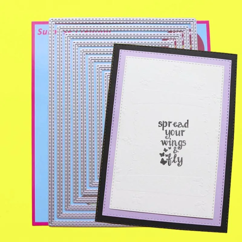 Трафаретный вырубной Штамп 5x7 &quotсшитые прямоугольника Scrapbooking Скрап