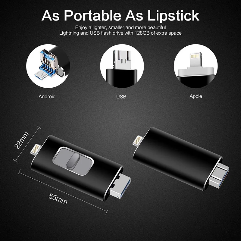 4in1 Otg Usb Flash Drive 8gb 16gb 32gb 64gb 128gb For Iphone Ipad Tablet phone lightning android Pen Stick | Компьютеры и офис