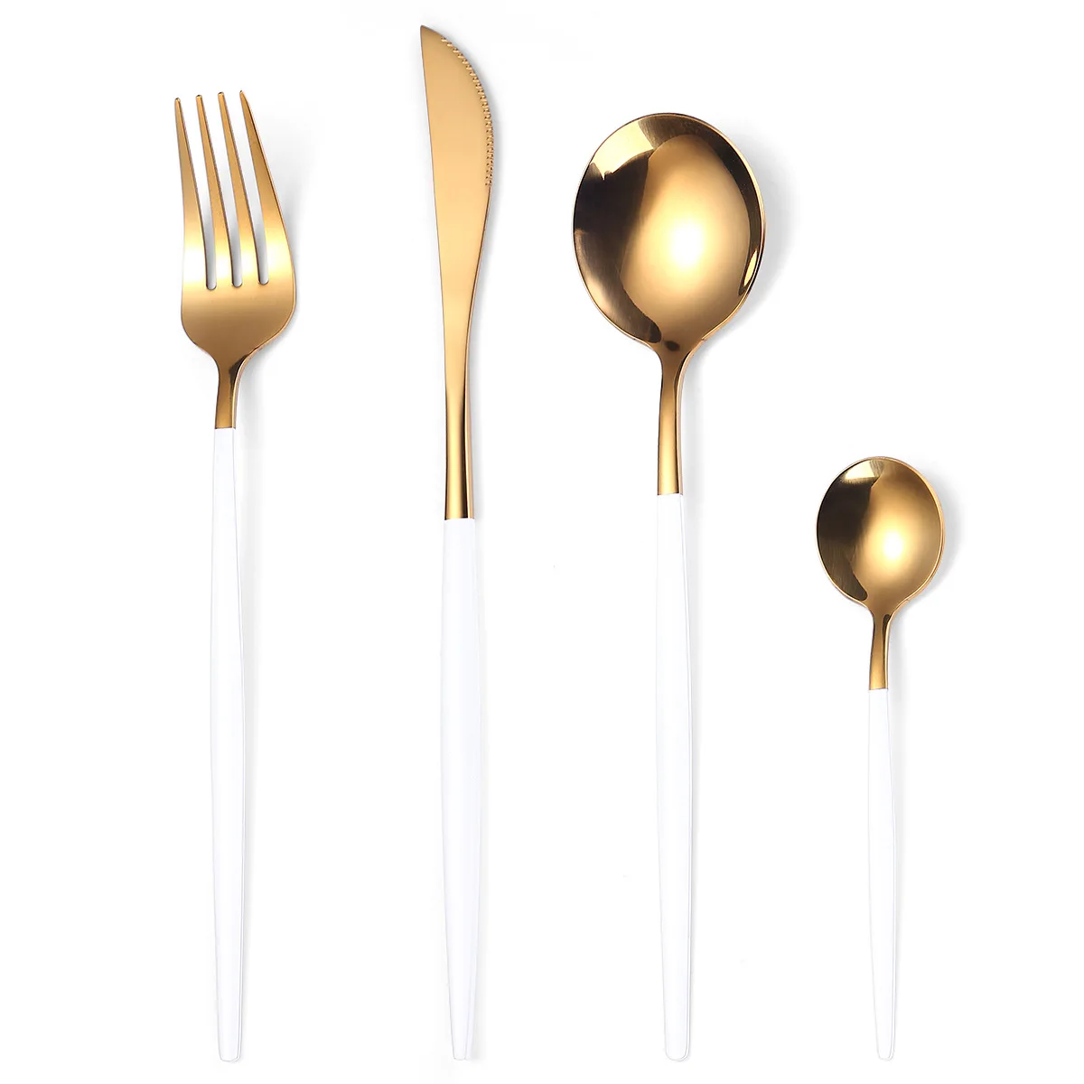 4Pcs Black Gold Cutlery Set Stainless Steel Fork Spoon Knife Dinnerware Silverware Flatware Tableware For 1 Person Use | Дом и сад