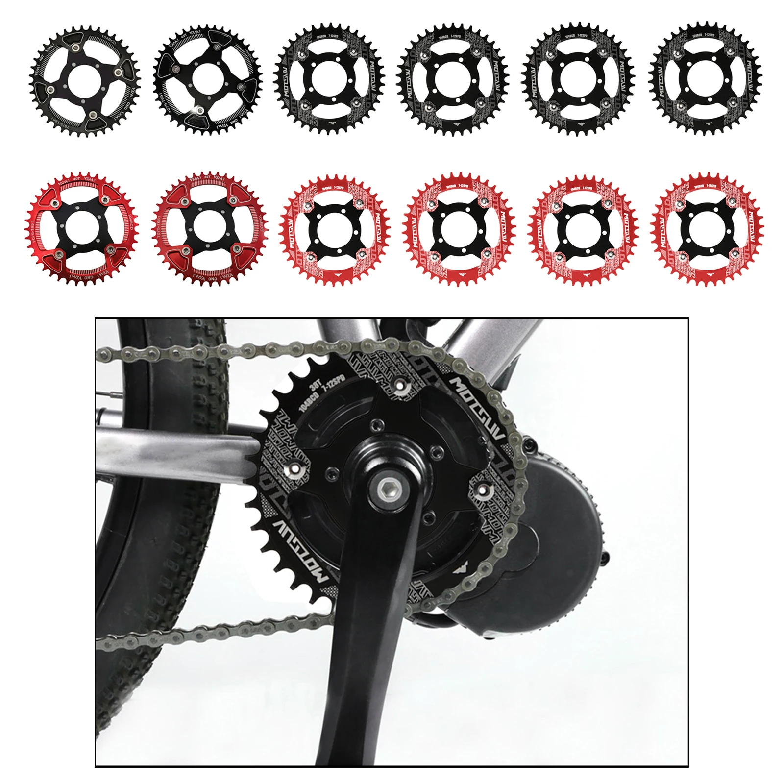Велосипед электрический велосипед 104BCD Chainring + Адаптер для Bafang Mid Drive Звездочка