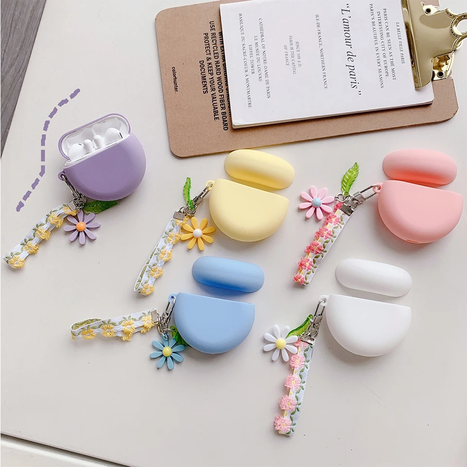 

Cute Korean Flower Earphone Cover for Huawei Freebuds 3 Case Wireless Headphone Charging Box Silicone Case Bluetooth Headset Box