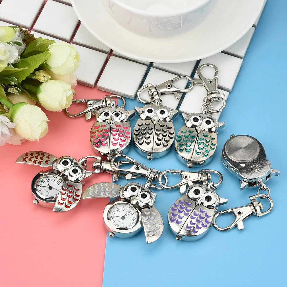 

Cute and fashionable ladies pocket watch alloy bee shape dial keychain analog quartz model pocket watch girl birthday gift