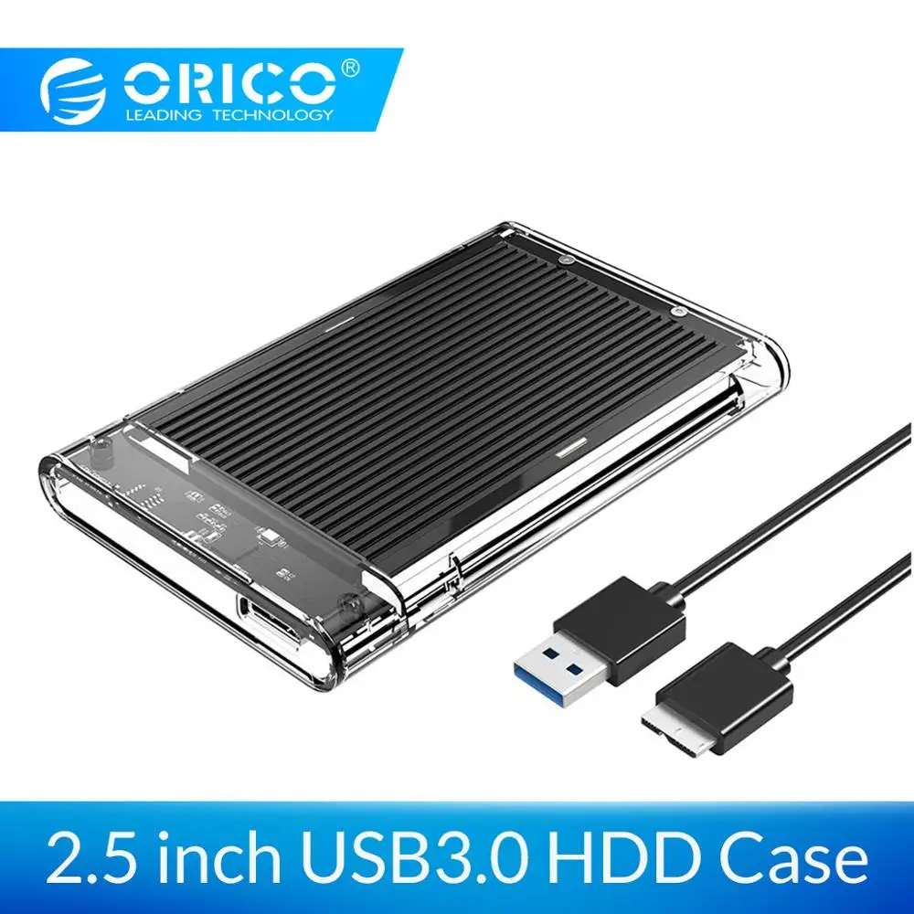 ORICO корпус для жесткого диска SATA на USB 3,0 чехол для жесткого диска бесплатно для 7/9, 5 мм 2,5 дюйма Sata SSD до 4 ТБ коробка для жесткого диска Внешний чехол для жесткого диска