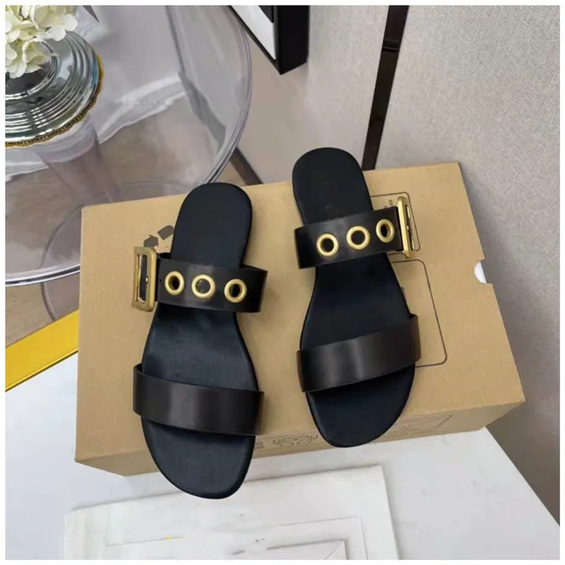 

Summer new style fashion luxury women's sandals slippers, metal buckle decoration women's shoes