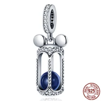new hot sale 925 sterling silver zircon blue lantern charm beads fit original pandora bracelet fine silver jewelry gift