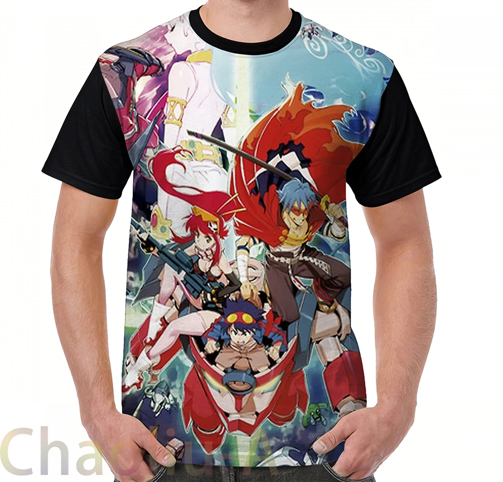 Футболка Tengen Toppa Gurren Lagann Мужская забавная с принтом женские топы футболки