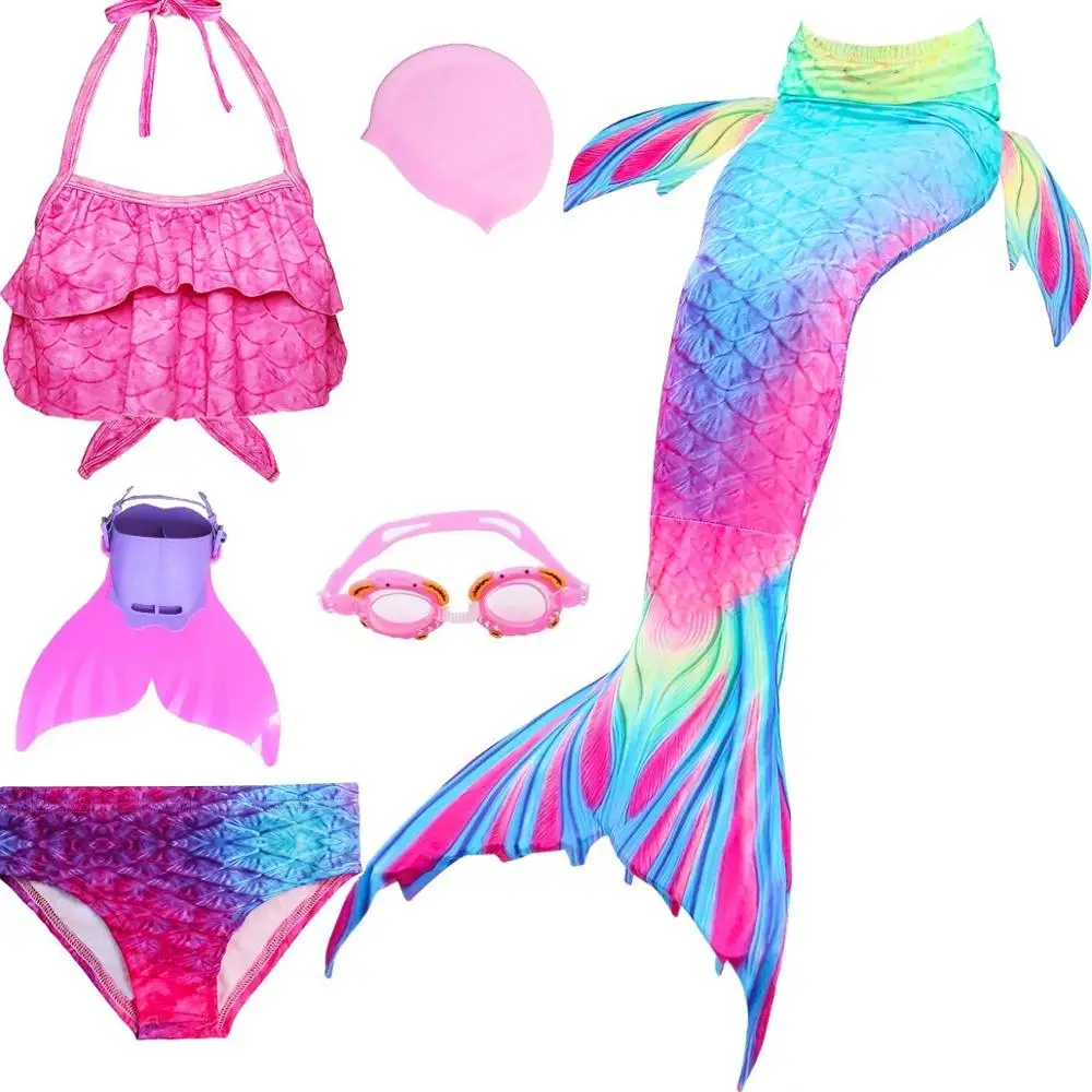 Red 95 set 2 Хвост русалки для девочек, купальный костюм, детский Zeemeerminstaart Cola De Sirena Cauda De Sereia косплей, Костюм Русалки - Цвет: Red 95 set 2