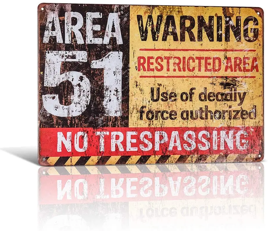 

Винтажные оловянные знаки, металлический постер, ретро-репродукция, зона 51, не входит в лампу