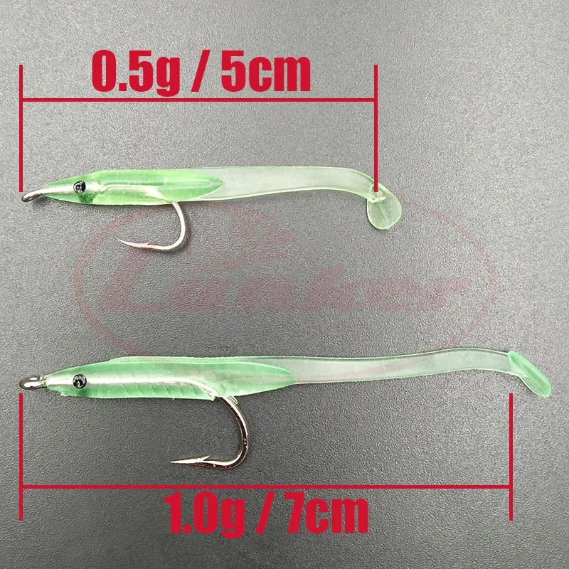 Lunker Sabiki приманка flasher rig крючком Мягкая приманка светящаяся угря светящаяся УФ темная скумбрия Рыбалка snapper mulloway flathead mullet gummy