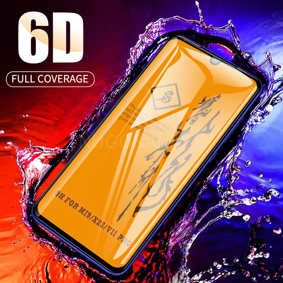 6D полное покрытие закаленное стекло для Xiaomi Redmi Note Mi Pocophone F1 Poco X3 M3 F2 10T 9T 10 9 9S 8 Pro Lite