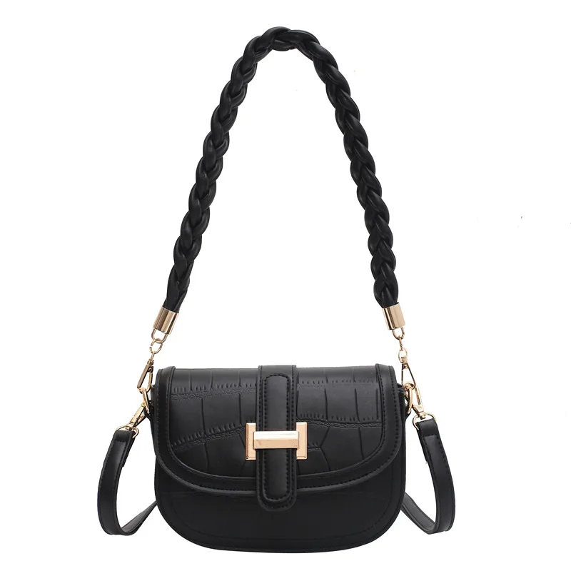 

Women Crossbody Bag Weave Flap Bags For Women 2020 Quality Leather Thick Chain Shoulder Messenger Bags Female Handbag And Purse