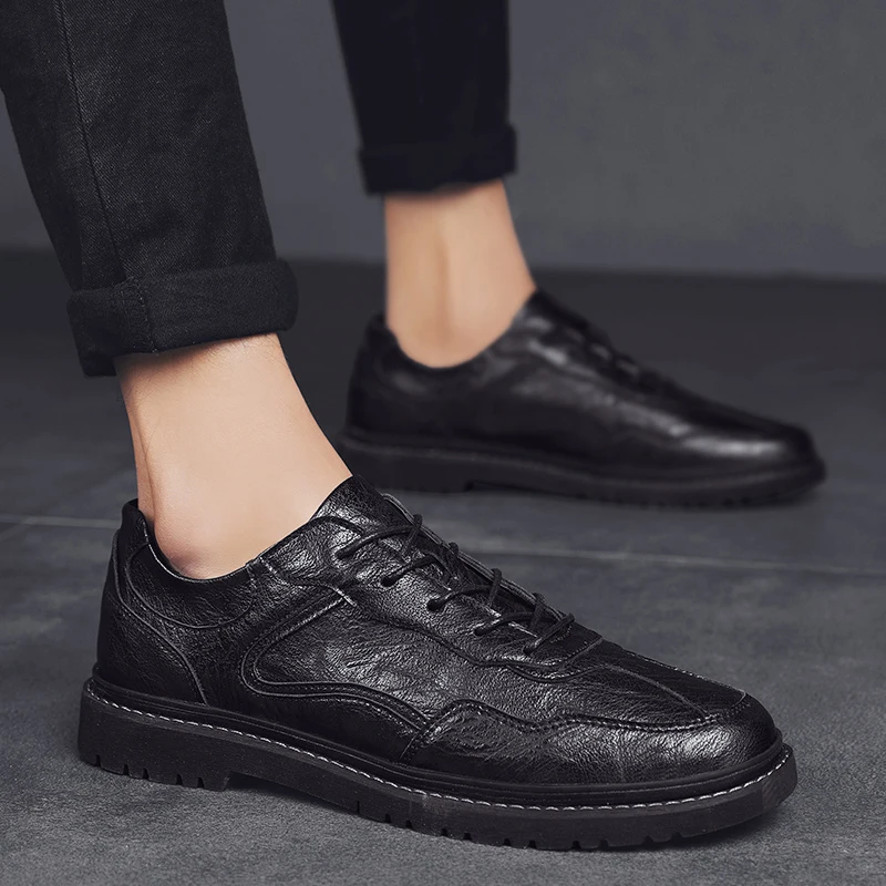 Мужская повседневная кожаная обувь Уличная модная кроссовки роскошная