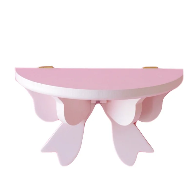 

Bedroom Wall Shelf Kitchen Storage Rack Girl's Heart Japanese Soft Girl Ornament Display Rack Pink Bow Kitchen Storage Rack