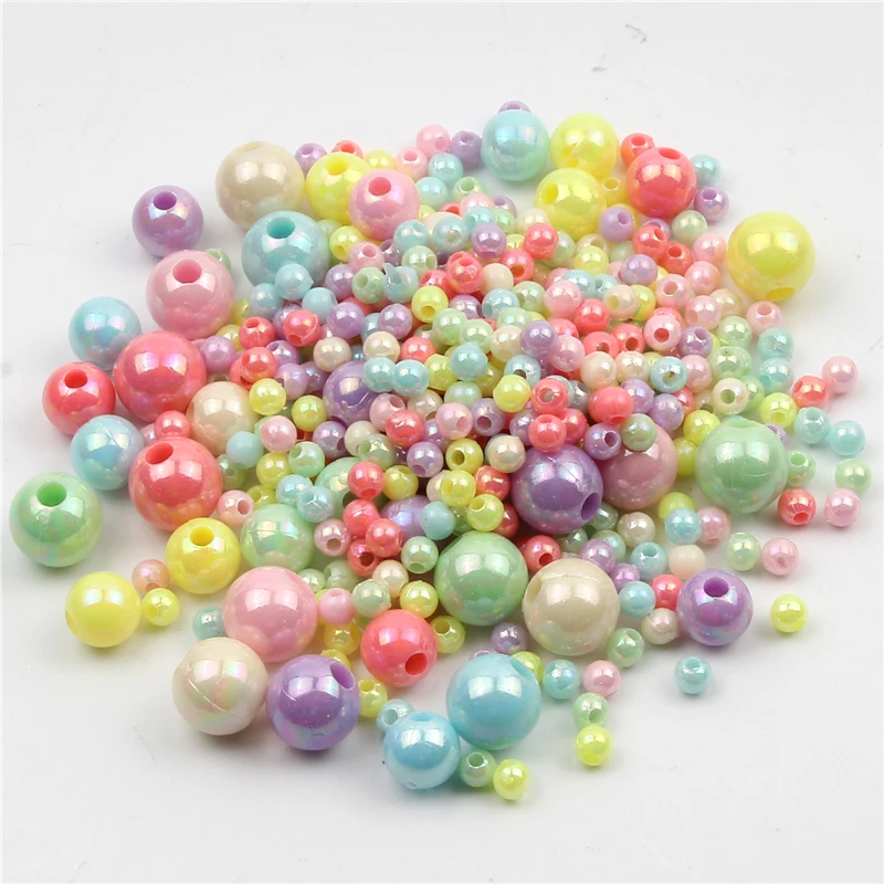 

Разноцветные акриловые Круглые бусины-разделители 4/6/8/10 мм для изготовления ювелирных изделий «сделай сам», Аксессуары для детского ожерел...