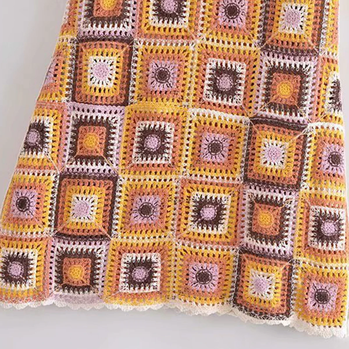 

Jastie New Summer Women's Dress 2021 Geometric Pattern Crochet V-Neck Strap Mini Dresses Bohemian Beach Party Sexy Dress Robe