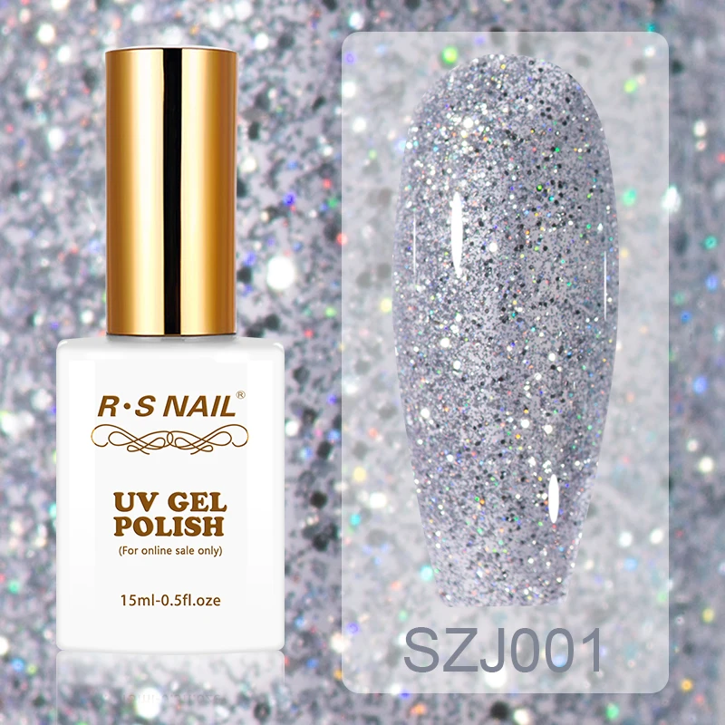 RS лак для ногтей 15 мл мигающий диско Гель-лак светоотражающий Блестящий