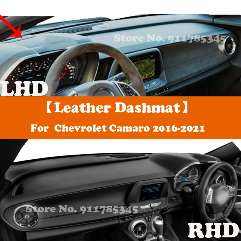 

Suede Leather Dashmat Accessories Car-Styling Dashboard Covers For Chevrolet Camaro RS SS ZL1 3LT 1LS LT1 C2E MK6 2016-2021