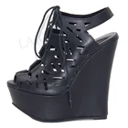 BERZIMERженские босоножки на платформе и танкетке; Летние босоножки на шнуровке с вырезами; Zapatos; Летняя женская обувь; Женская обувь; Размеры 39, 42, 43