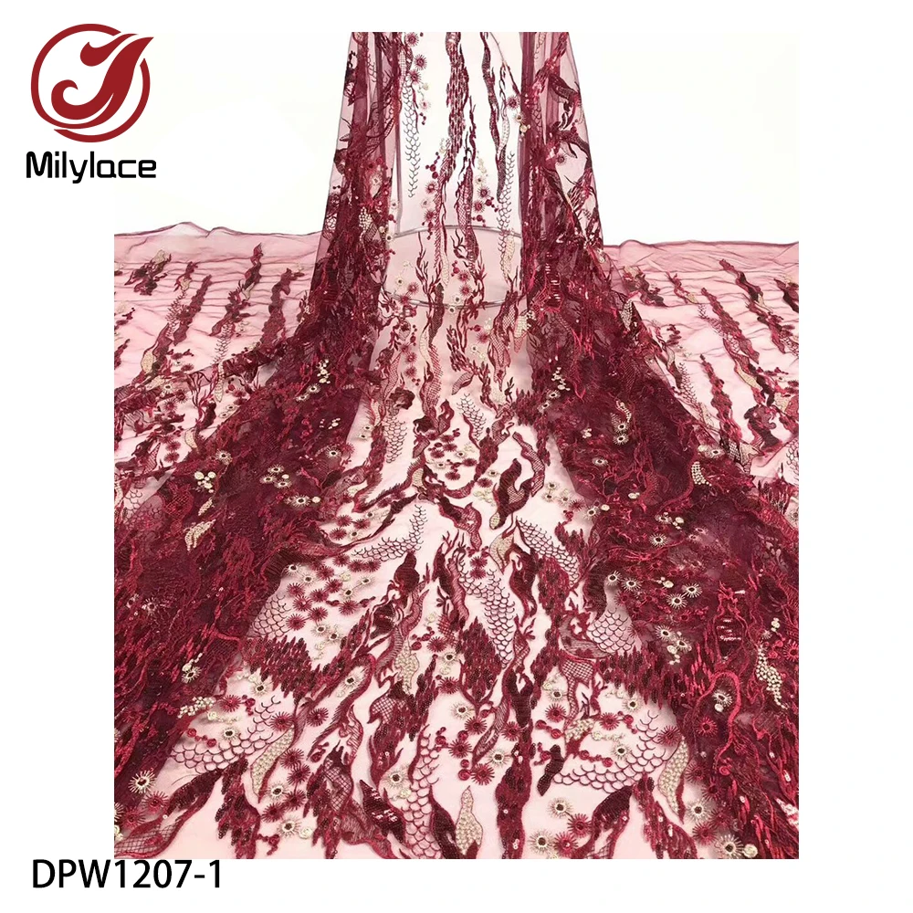 Блестящая вышитая ткань элегантный дизайн нигерийские блестки вечерний