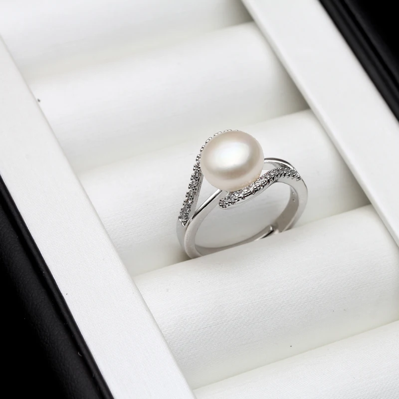 Свадебное кольцо с натуральным жемчугом для женщин классическое элегантное