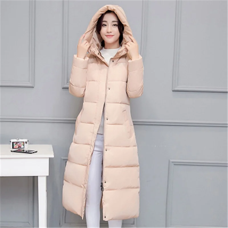 

Женская куртка с хлопковой подкладкой, теплая длинная парка, однотонная, зимняя, размера плюс