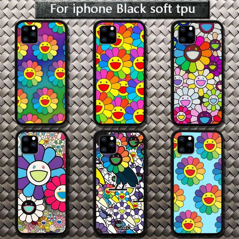 

Murakami Flower Smile Cute Sun Phone Case for iphone etui 11 12 pro se 20 max xr xs x 7 8 6s plus mini Fundas Coque cover