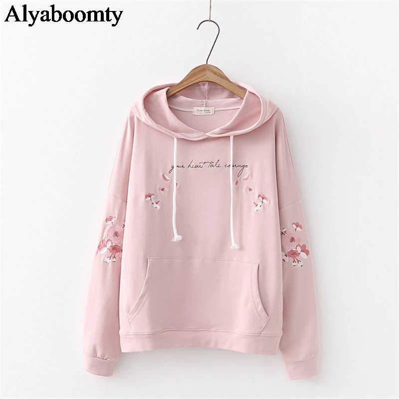 Японский консервативный стиль весна осень женские толстовки с капюшоном Белый