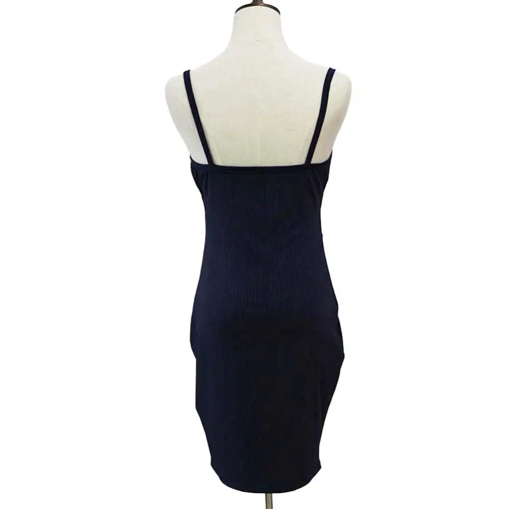 

70% Hot Sell Women Sexy Sleeveless Ribbed Hollow out Backless Club Mini Bodycon Sling Dress