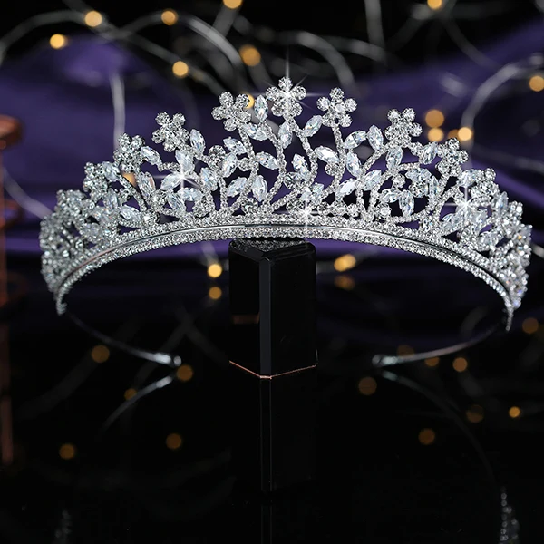 silver Тиары и короны HADIYANA, роскошные элегантные женские свадебные аксессуары для волос, модные вечерние аксессуары, подарок, кубический циркон, BC5549 Sombreros - Окраска металла: silver