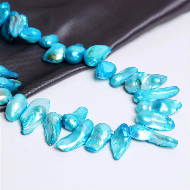 Жемчужные бусины в стиле барокко нестандартные из синего жемчуга 14 дюймов 8*10-10*20