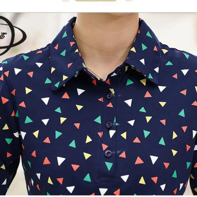 Женская рубашка поло с длинным рукавом отложным воротником|Футболки-поло| |