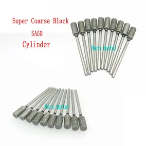 Боры, 10 шт., супер крупный дюйма, черные, 2,35 мм, алмазные, с хвостовиком шлифовальный бор, для полировки зубов