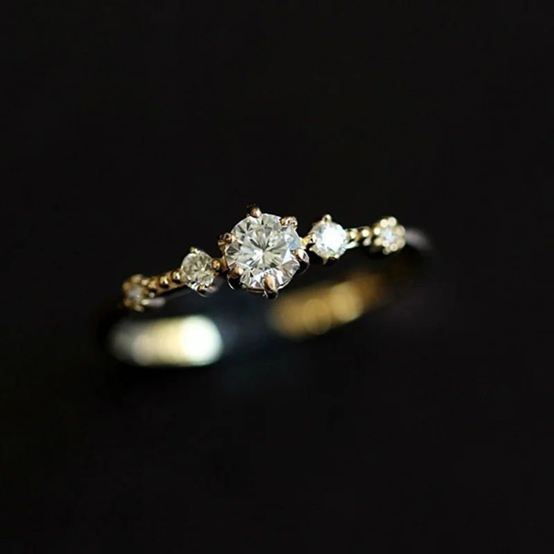 yellow gold 175 Повседневные кольца средней длины для женщин, простой светильник из кубического циркония, желтого, золотого, серебряного цвета, подарки, модные ювелирные изделия KCR110 - Цвет основного камня: yellow gold 175