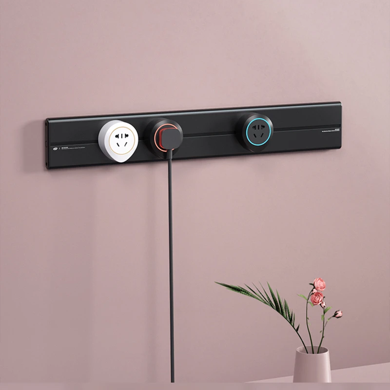 

Black Silver Gray 50cm Electrical Power Track +3 Waterdrop Moverable Adapters CN UK Universal Sockets Red Blue Orange LED