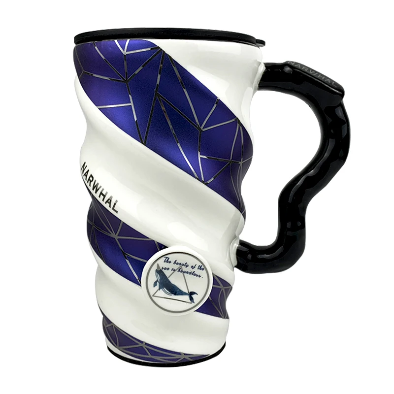 Креативная Синяя Керамическая кофейная кружка в европейском стиле 500 мл Офисная