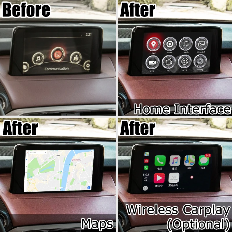 Андроид/carplay интерфейсный блок для новых Mazda CX 9 с GPS навигации youtube видео интерфейс