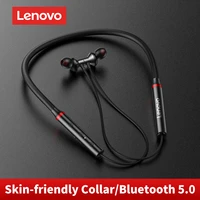lenovo 5 0 bluetooth he05x earphone waterproof earplugs hifi sound magnetic neckband headset sports headphone