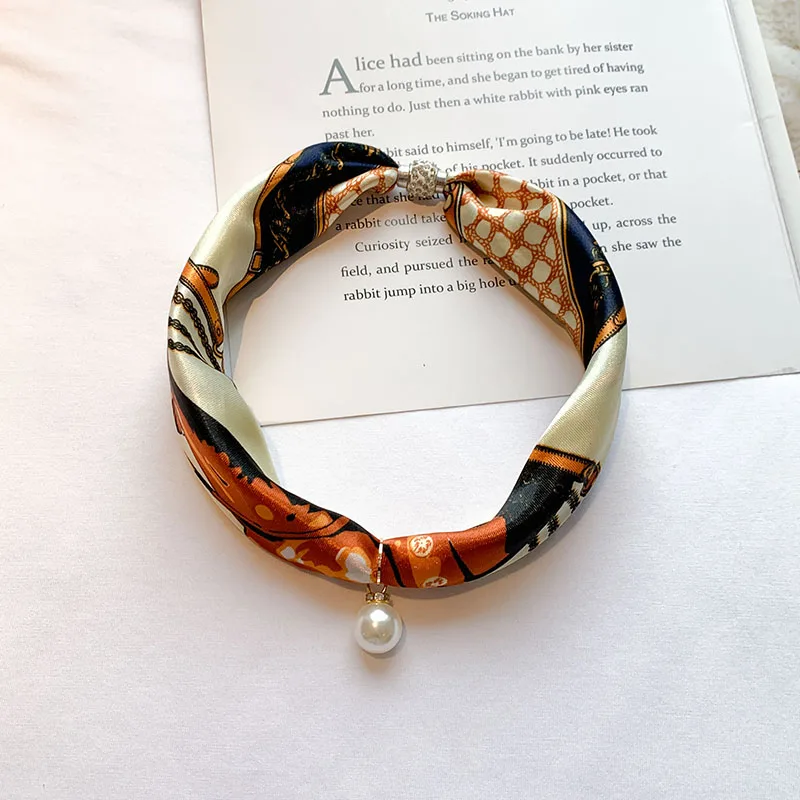

2021 thin leaves changeable women scarf long neckerchief professional decoration scarf all kinds of Korean scarves white