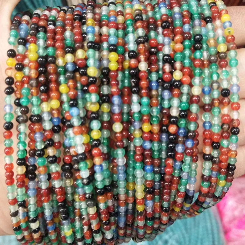 Оптовая продажа бусины из натурального камня 3 мм аметиста лазурита Агата для