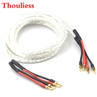 thouliess pair hifi 6n ofc hi end speaker cable cd dvd speaker loudspeaker cable with 2 to 2 banana plugs