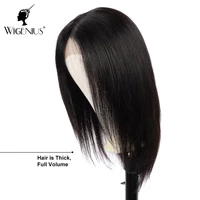 Wigenius Middle-Part Lace Wig Human Hair Lace Front Wig Brazilian Hair Pre-Plucked with baby hair for Black woman