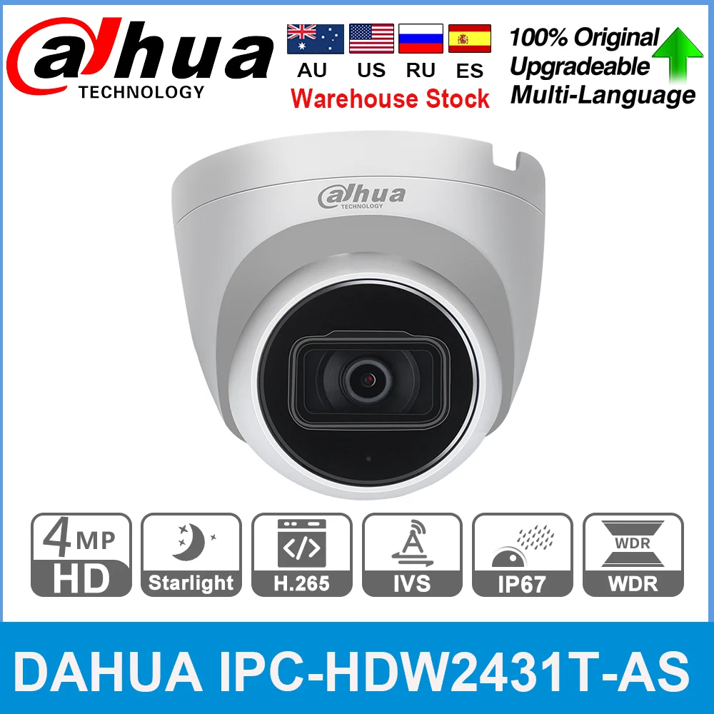 Сетевой видеорегистратор Dahua оригинальный IPC HDW2431T AS 4MP HD POE Встроенный микрофон SD